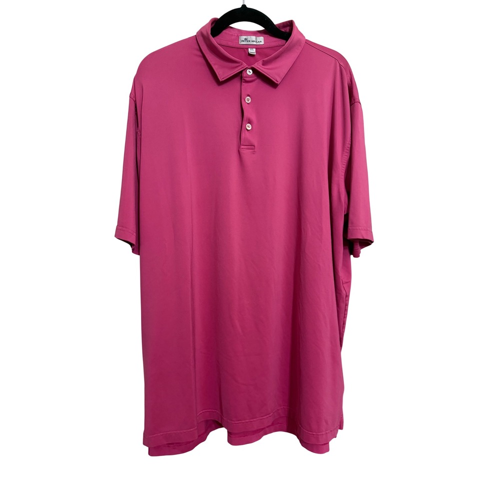 Peter‎ Millar Mens XXL Pink Performance Golf Polo Short Sleeve Stretch Shirt